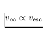 $v_{\infty}\propto v_{\rm esc}$