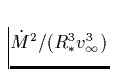 ${\dot M}^2/(R_{\ast}^3 v_{\infty}^3)$