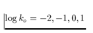 ${\rm log}\,k_o = -2, -1, 0, 1$